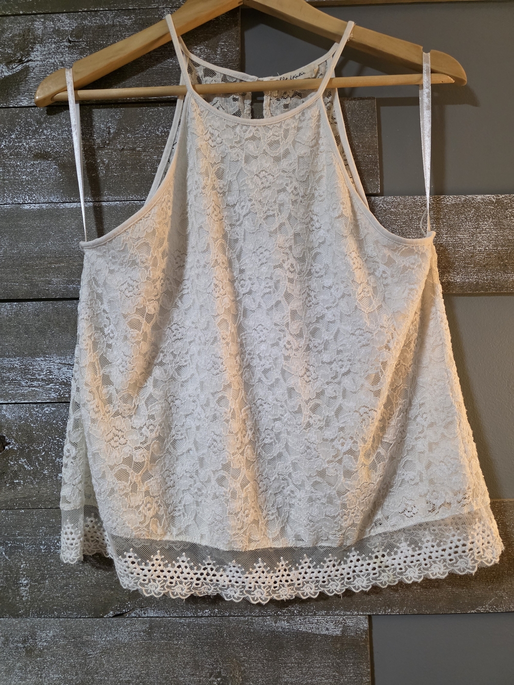 Chloe & Katie White Lace Halter Cami